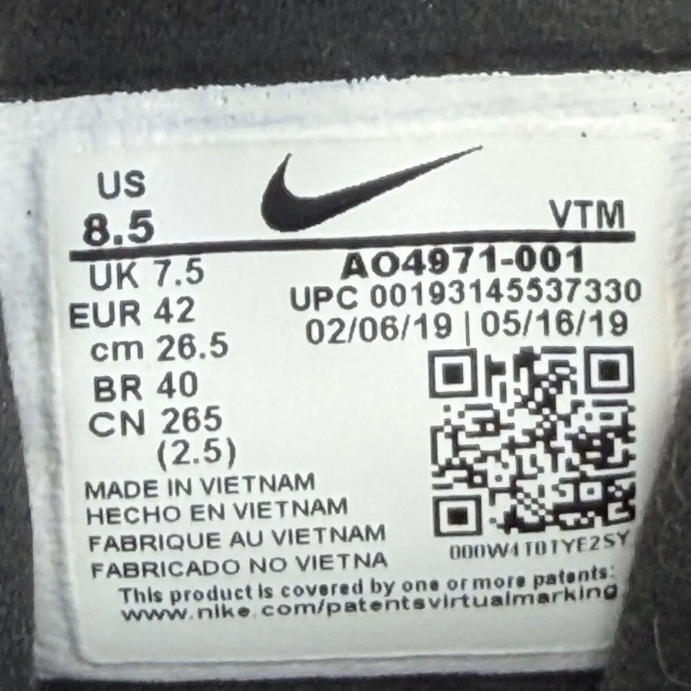 Nike Air270 React Shoes Mens Size 8.5 Black Mesh Running Sneakers AO4971-001